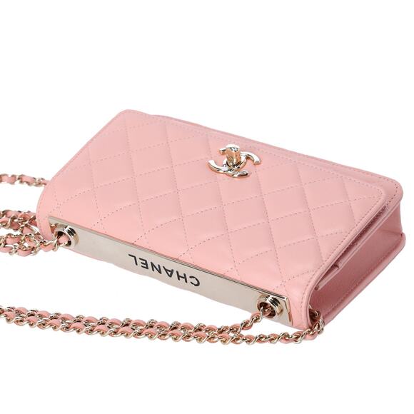CHANEL Matelasse Trendy CC WOC Wallet on Chain Pink Lambskin - Picture 5 of 9